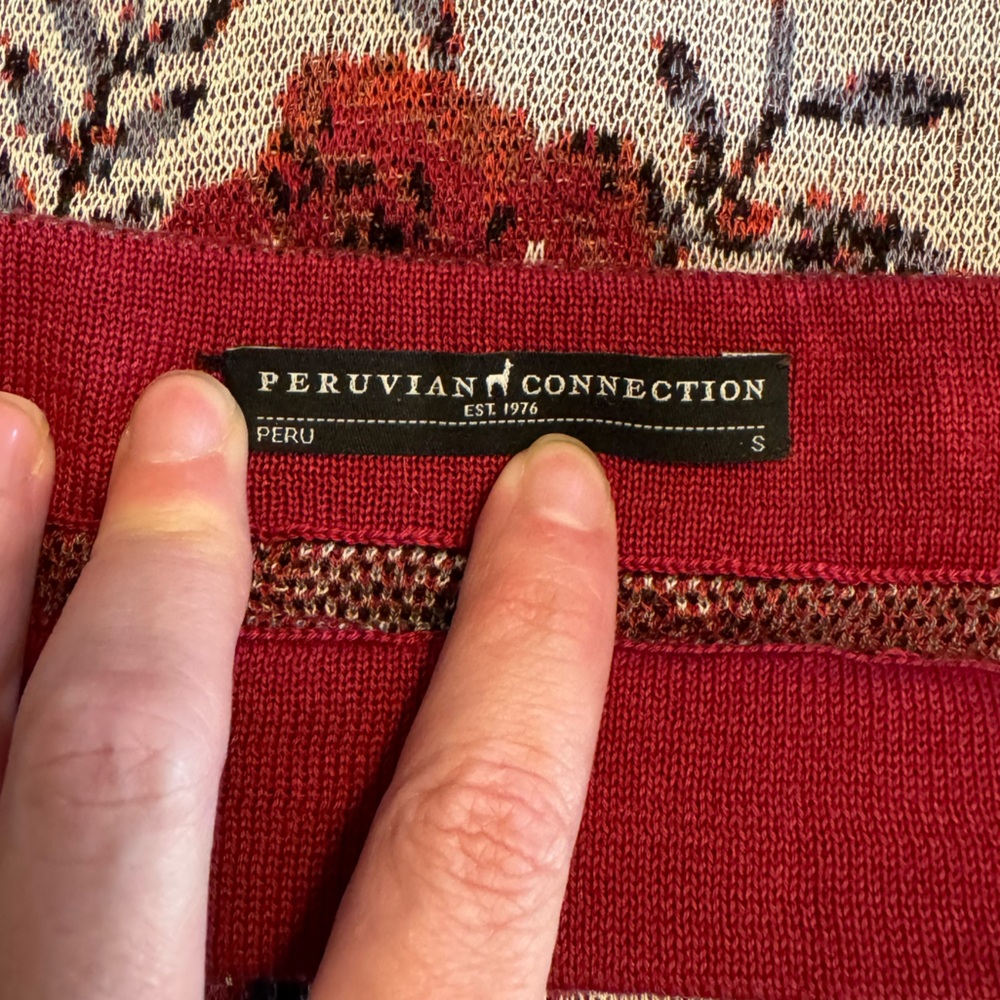 Peruvian Connection Knit Sweater Skirt Floral Size Small - Picture 3 of 3